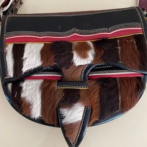 Women’s Multi-Color Haircalf Saddle Bag